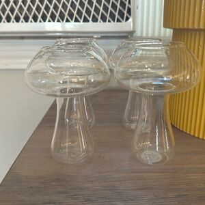 Glass mushroom cups